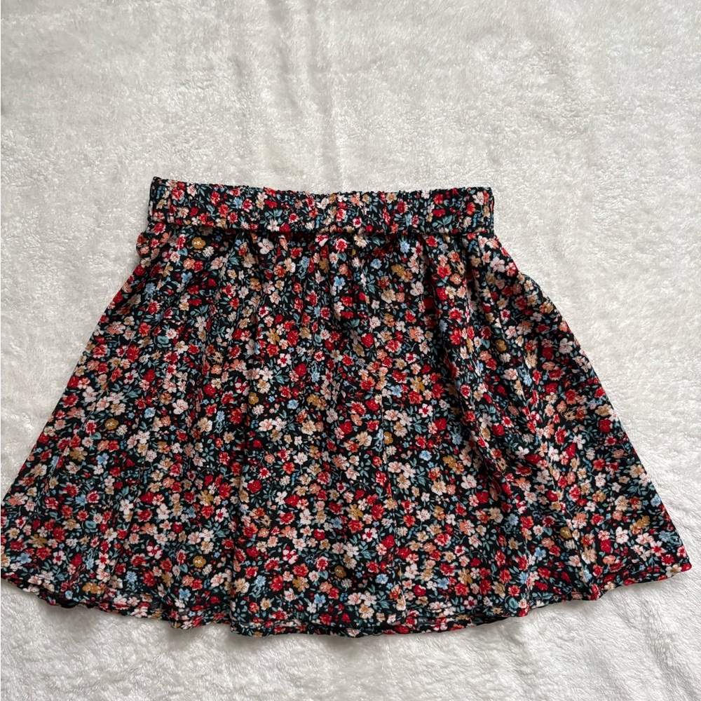SHEIN Multicolor Floral Skater Skirt